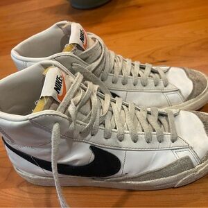 Nike White and Gray High-Top Sneakers